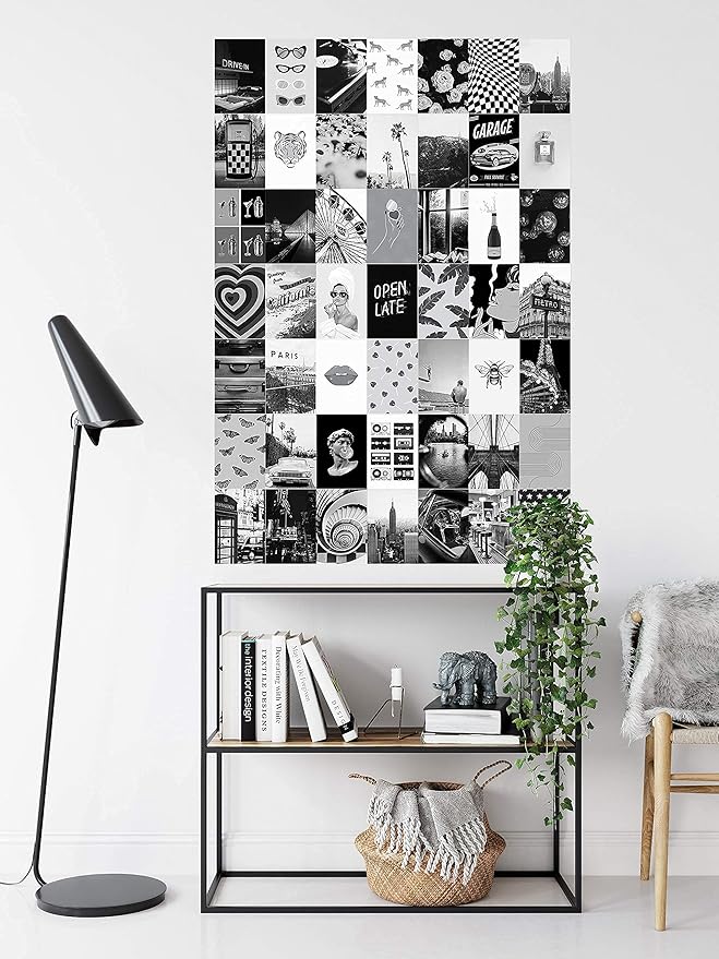 HAUS AND HUES Black & White Wall Collage Kit - Aesthetic Photo Collage Set of 50