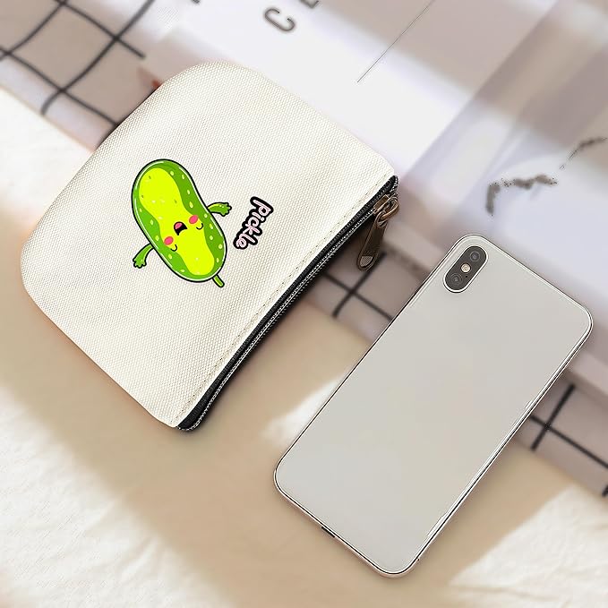 Pickle Coin Purse Pouch Bag Holder for Teens Girls Women Kids, Pickle Lovers Gifts Stuff Decor, Small Mini Purse Coin Card Key Headset Lipstick!