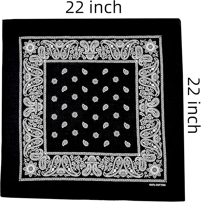 Vamqor Bandanas Gift Box 6 pack,Premium Super Soft 60s Cotton Paisley Bandannas Handkerchiefs for Men,Women and Kids