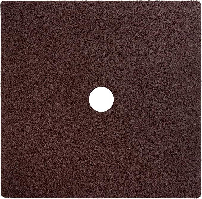Enkosi Loofah Shower Mat with Drain Hole – Cushioned Anti-Slip Square Bath Mat for Showers, and Bathroom Floors – Textured PVC, Non Slip Safety Pad for Walk-in Stalls and Wet Areas (27x27 Brown)