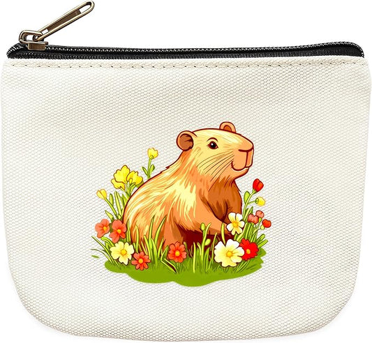 Capybara Coin Purse Pouch Bag Holder for Teens Girls Women Kids, Capybara Lovers Gifts Stuff Decor, Small Mini Purse Coin Card Key Headset Lipstick!