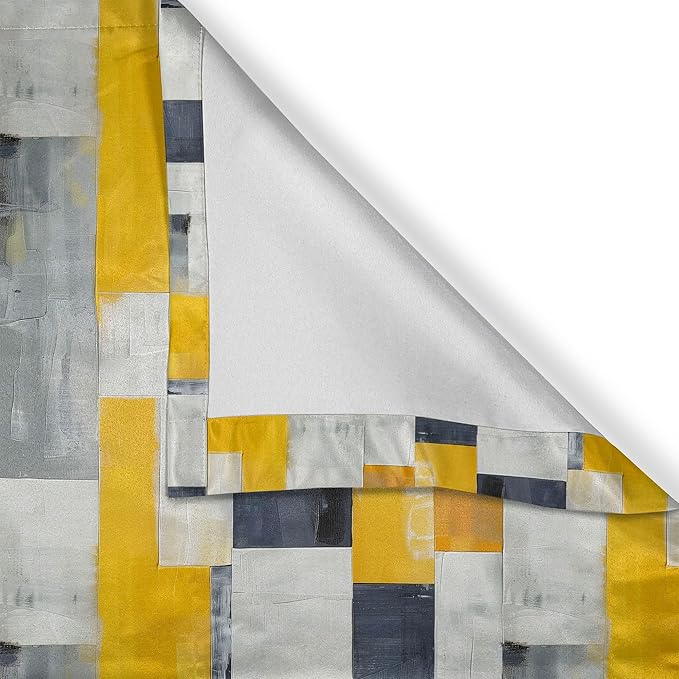 Ambesonne Abstract Window Valance, Contemporary Artwork Oil Painting Look Modern Stripes Print Hipster, Curtain Valance for Kitchen Bedroom Decor with Rod Pocket, 42" x 12", Amber White Charcoal Grey