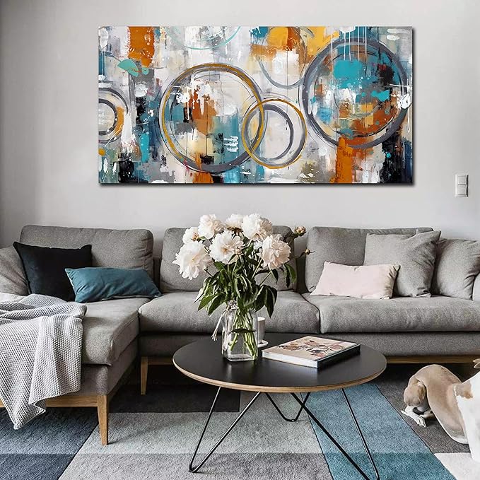 JKWALL77 Minimalist Wall Decor - Large Abstract Canvas Wall Art - Wall Pictures for Living Room Ready to Hang Size 29" x 59"