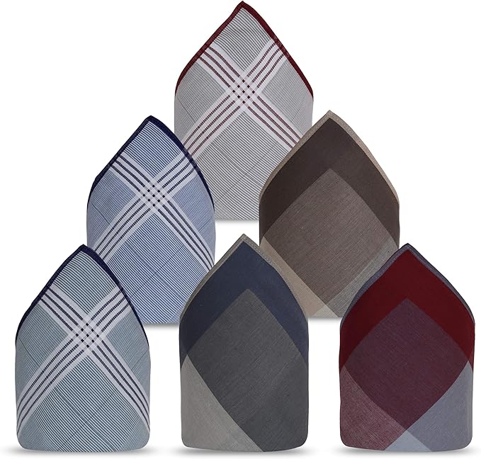 Caruso Italy 100% Cotton Men's Italia Handkerchief | Luxurious, Soft, and Ultra-Absorbent Handkerchief For Men | 50cm X 50cm