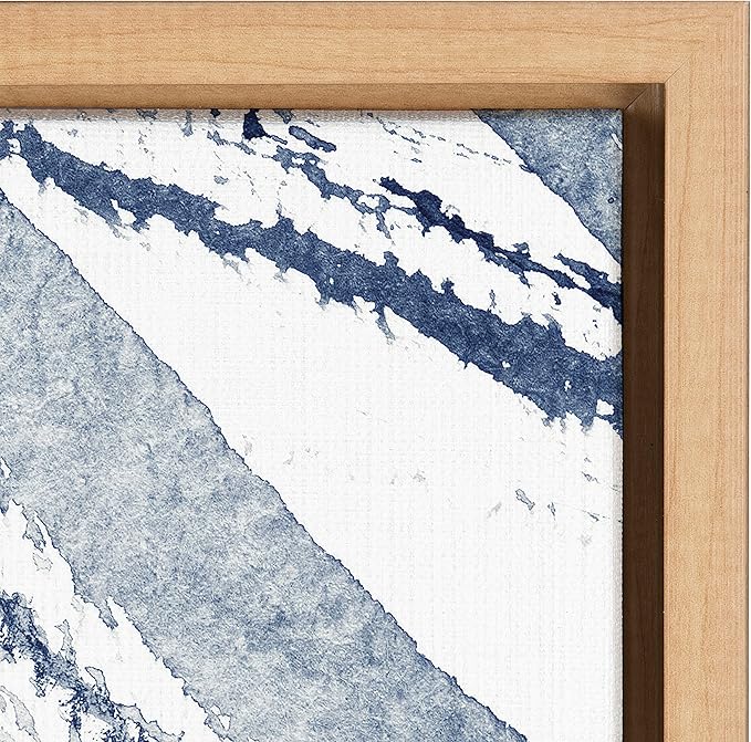 Kate and Laurel Sylvie Indigo Watercolor Abstract Print Framed Canvas Wall Art by Amy Peterson, 23x33 Gold
