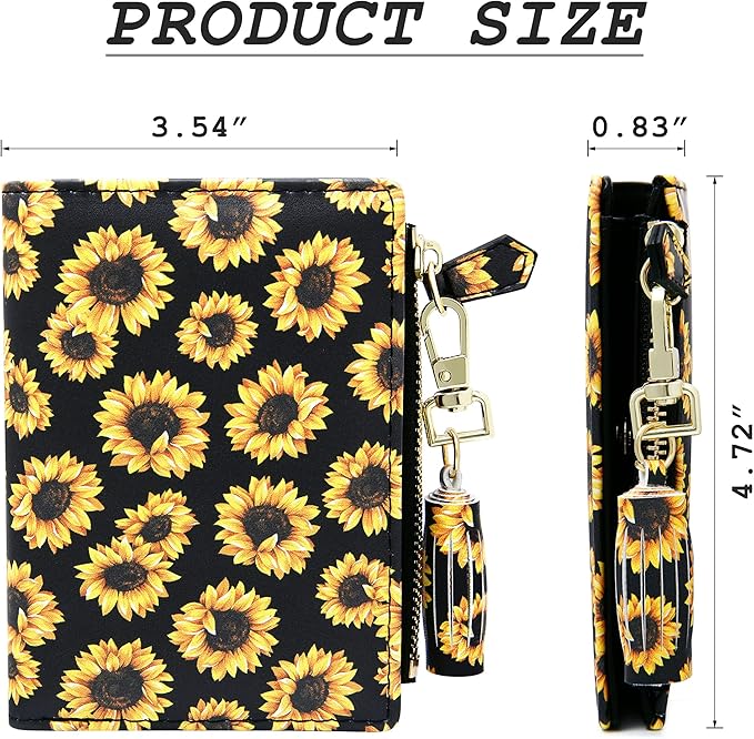 GEEAD Small Wallets for Women Bifold Slim Coin Purse Zipper ID Card Holder
