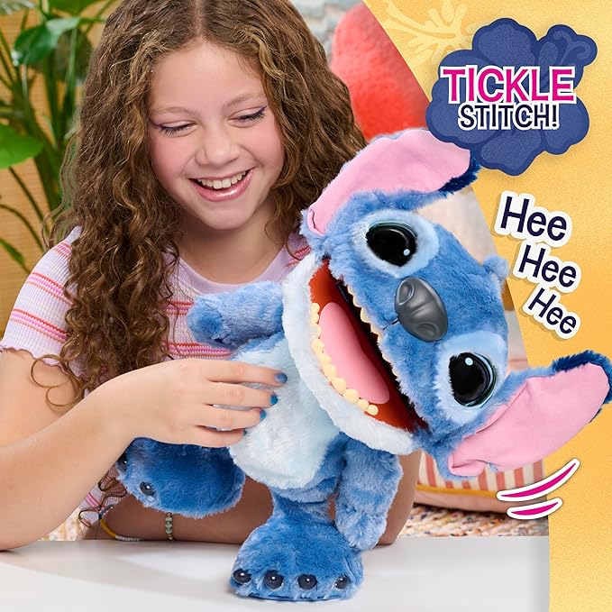 Disney Stitch Just Play Ultimate Interactive 17" Plush Toy, 100+ Sounds & Reactions, Inspired by Disney’s Live-Action Lilo & Stitch Film, New Movie Toy for Fans, Girls, Boys, Kids 3 and Up by