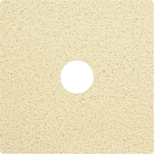 Enkosi Loofah Shower Mat with Drain Hole – Cushioned Anti-Slip Square Bath Mat for Showers, and Bathroom Floors – Textured PVC, Non Slip Safety Pad for Walk-In Stalls and Wet Areas (27x27 Light Beige)