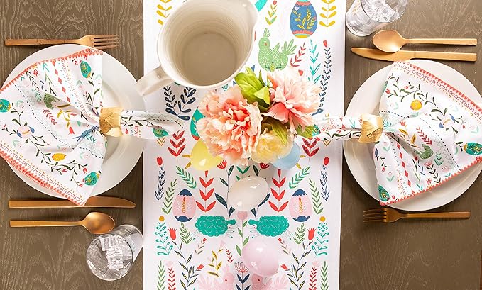 DII Easter Folk Collection, Kitchen Tabletop, Table Runner, 14x72, Easter Folk