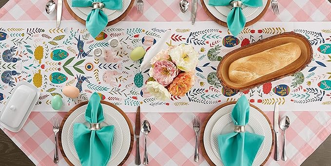 DII Easter Folk Collection, Kitchen Tabletop, Table Runner, 14x108, Easter Folk