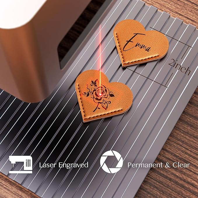 Personalized Leather Heart Bookmark with Name & Initial Engraving, Custom Corner Page Marker for Book Lovers, Teachers, Students, Women Gifts, Handmade Reading Accessories