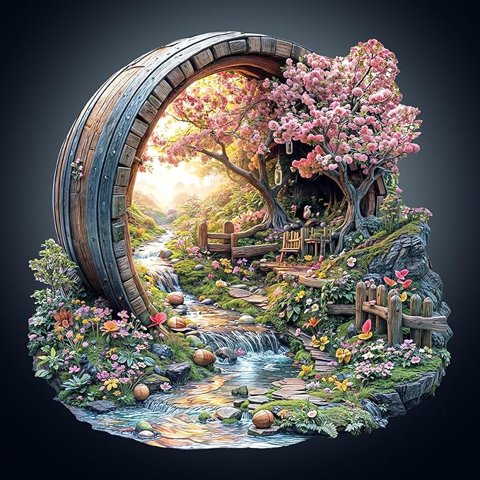 Wooden Puzzles for Adults, Spring Flower Wooden Jigsaw Puzzle for Adults, 200 Piece Unique Animal Shape Wood Puzzles Adult, Birthday Party Gifts for Friends & Family Game Home Decor (M-11.4 * 11.2in)