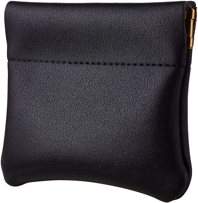 Travelambo Leather Squeeze Coin Purse Pouch Change Holder For Men & Women 2 pcs set