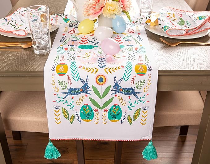 DII Easter Folk Collection, Kitchen Tabletop, Table Runner, 14x72, Easter Folk