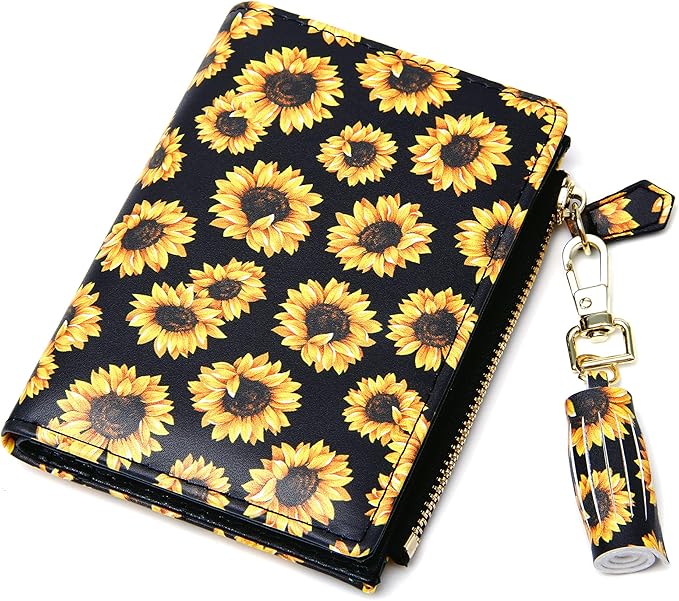 GEEAD Small Wallets for Women Bifold Slim Coin Purse Zipper ID Card Holder