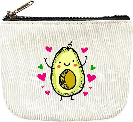Avocado Coin Purse Pouch Bag Holder for Teens Girls Women Kids, Avocado Lovers Gifts Stuff Decor, Small Mini Purse Coin Card Key Headset Lipstick!