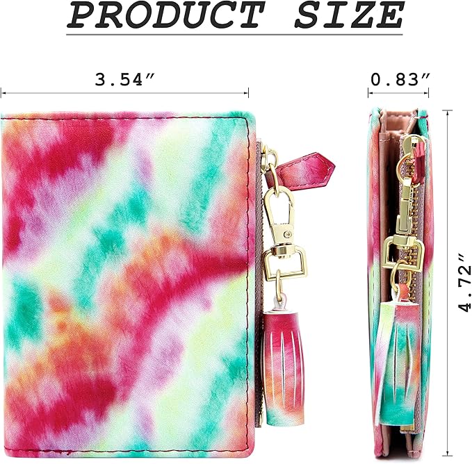 GEEAD Small Wallets for Women Bifold Slim Coin Purse Zipper ID Card Holder