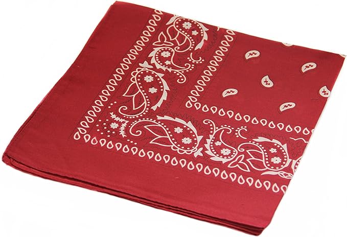 Soophen One Dozen Cowboy Bandanas 100% Cotton 22 x 22 inch