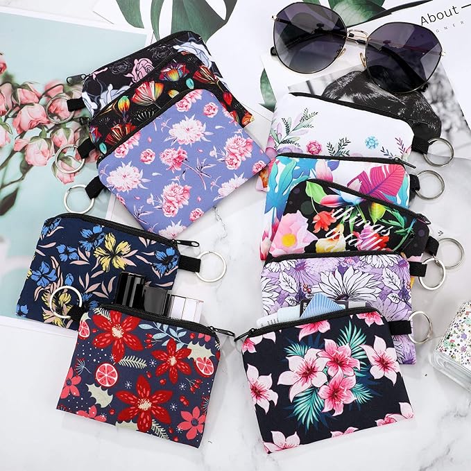 10 Pieces Small Coin Purse Boho Change Purse Pouch Mini Wallet Coin Bag with Zipper Exquisite Present for Women Girls on Valentine's Day