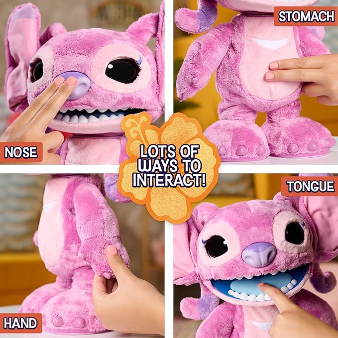 Disney Stitch Ultimate Angel Interactive 17" Plush Toy, 100+ Sounds & Reactions, Moves Like a Real-Life Angel, Amazon Exclusive, Toy for Fans, Girls, Boys, Kids 3 and Up by Just Play