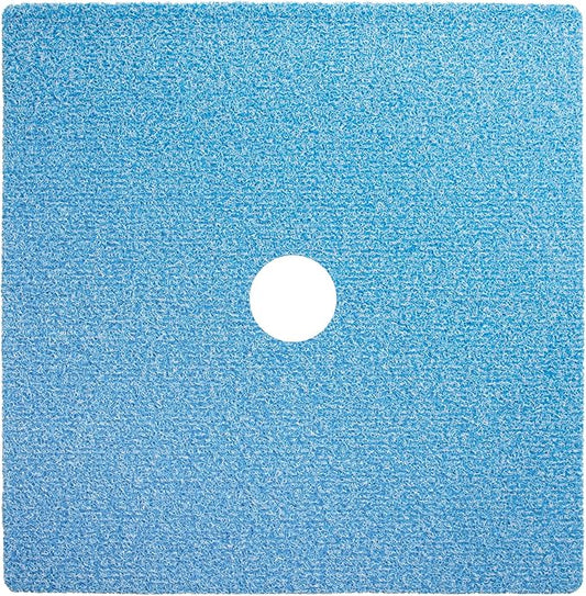 Enkosi Loofah Shower Mat with Drain Hole – Cushioned Anti-Slip Square Bath Mat for Showers, and Bathroom Floors – Textured PVC, Non Slip Safety Pad for Walk-in Stalls and Wet Areas (27x27 Aqua Blue)