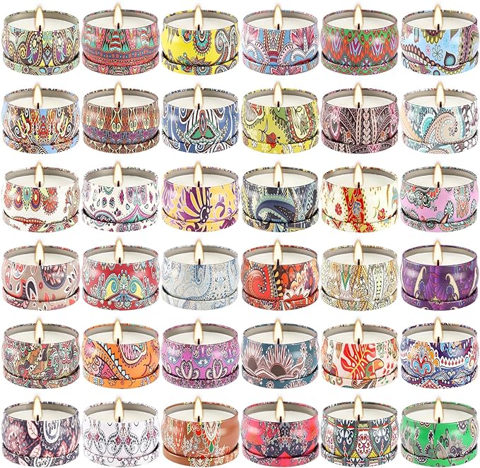 Scented Candles Gifts Set 36 Pack Soy Wax Travel Tin Jar Candles for Home 2.5 OZ Scented Candles for Mom for Christmas, Birthday, Thanksgiving, Mother's Day