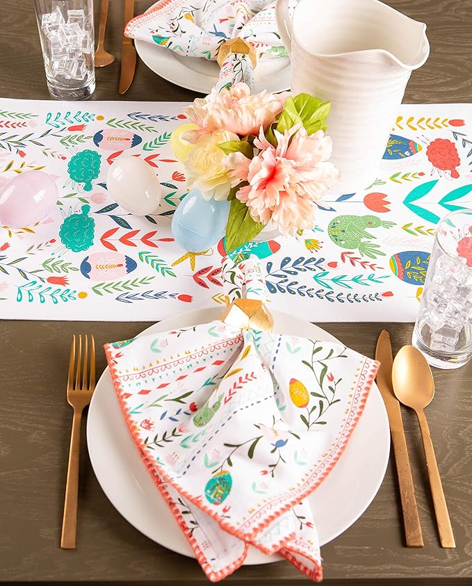 DII Easter Folk Collection, Kitchen Tabletop, Table Runner, 14x72, Easter Folk