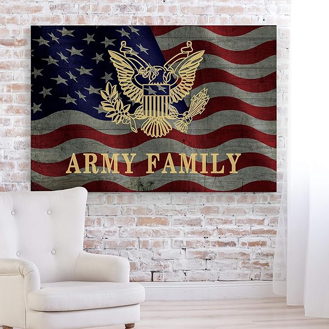 Renditions Gallery Canvas Patriotic Wall Art Modern Paintings Decorations American Army Family Glam Loyal Military Airforce Wall Hanging for Bedroom Office Kitchen Prints - 30"x40" LT25