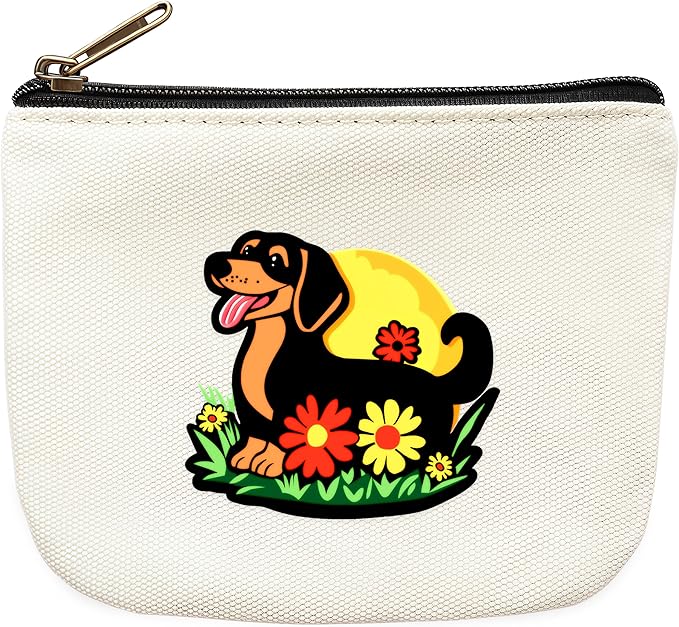 Dachshund Coin Purse Pouch Bag Holder for Teens Girls Women Kids, Animal Lovers Gifts Stuff Decor, Small Mini Purse Coin Card Key Headset Lipstick!
