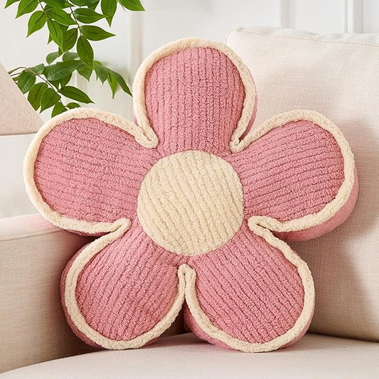 Flower Pillow Pink Flowers Shaped Cushion Decorative Daisy Pillow for Bed Couch Cute Throw Pillows