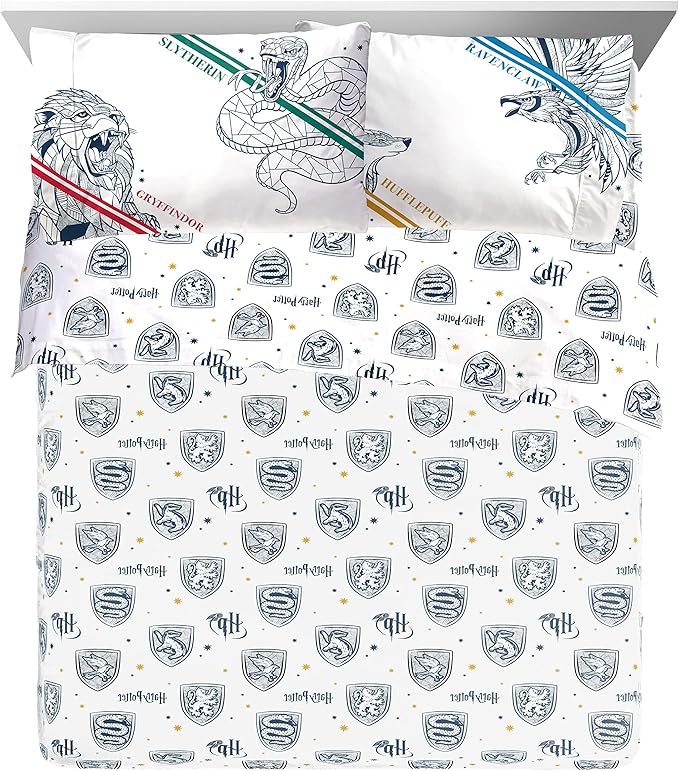Jay Franco Harry Potter Stand Together 7 Piece Queen Size Bed Set - Includes Comforter & Sheet Set - Super Soft Kids Bedding Fade Resistant Microfiber (Official Harry Potter Product)