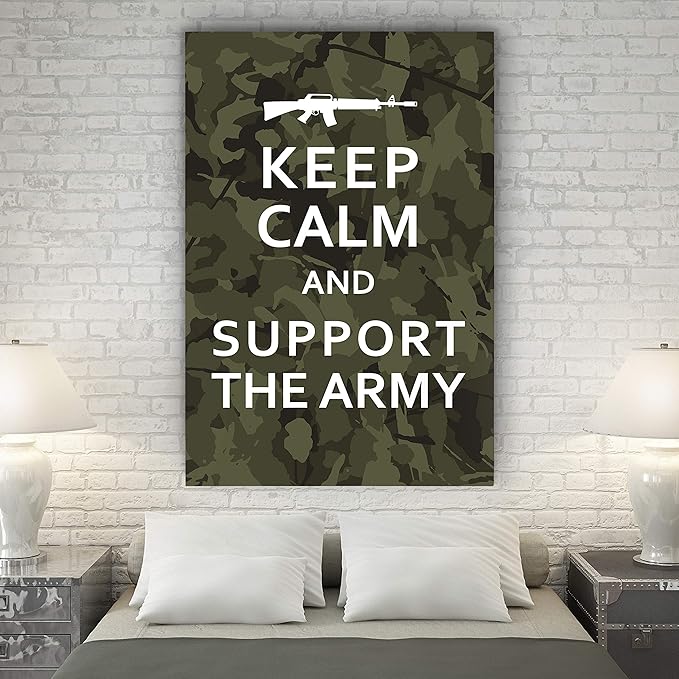 Renditions Gallery Canvas Wall Art Modern Paintings & Prints Decorations Supported Patriotic Army American Airforce Canvas Wall Hanging Artwork for Bedroom Office Kitchen - 16"x20" LT25