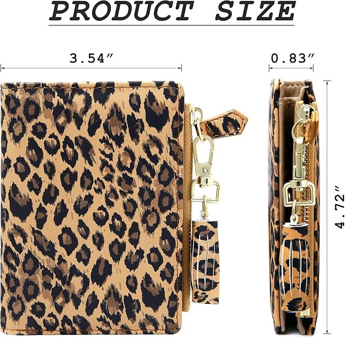 GEEAD Small Wallets for Women Bifold Slim Coin Purse Zipper ID Card Holder