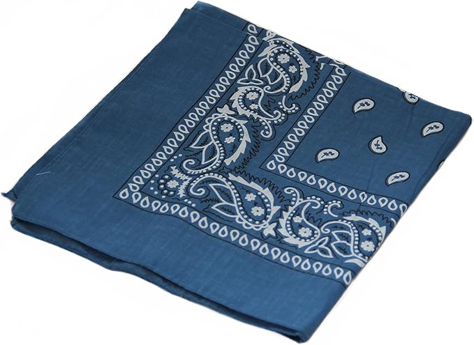 Soophen One Dozen Cowboy Bandanas 100% Cotton 22 x 22 inch