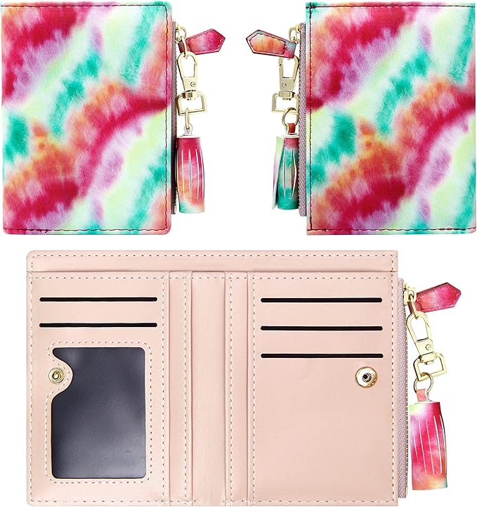 GEEAD Small Wallets for Women Bifold Slim Coin Purse Zipper ID Card Holder