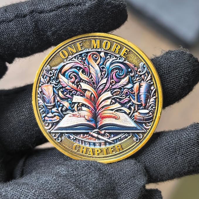 Book Lovers Decision Coin - 'One More Chapter' vs 'Go to Bed' Dual-Sided Medallion (Single Coin)