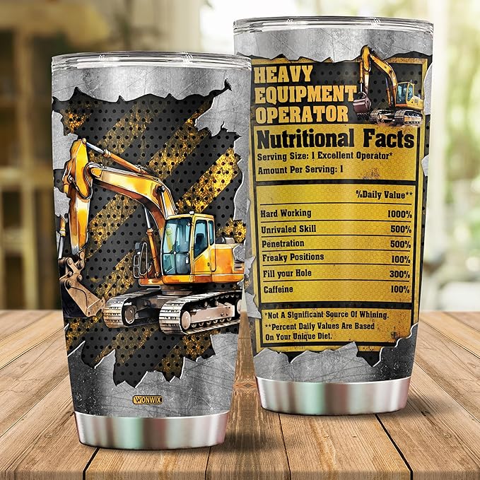 Heavy Equipment Operator Gifts for Men Women Christmas Birthday Fathers Mothers Day Valentine 20oz Insulated Stainless Steel Coffee Cup Travel Mug Tumbler Gift for Husband