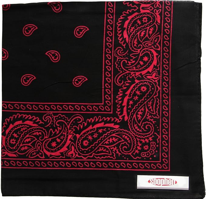 Soophen One Dozen Cowboy Bandanas 100% Cotton 22 x 22 inch