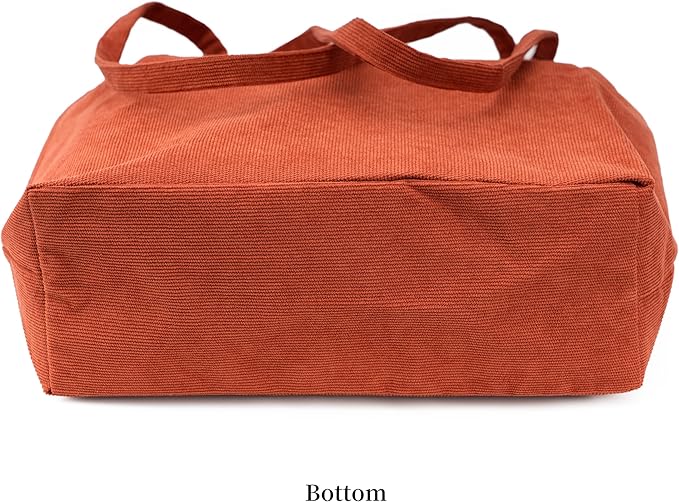 Corduroy Tote Bag Cute Tote Bags for Women Shoulder Bag with Inner Pocket for Work Beach Travel and Shopping Grocery