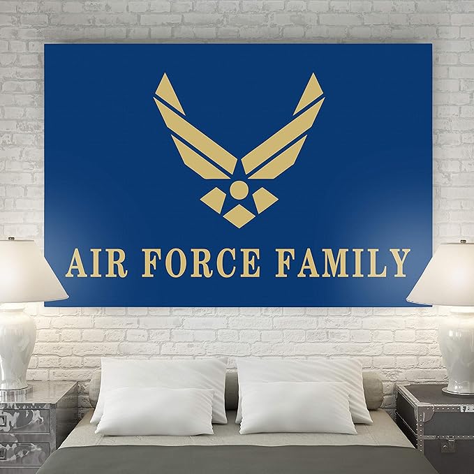 Renditions Gallery Nature Military Wall Art Home Paintings & Prints Golden Airforce Emblem Modern Patriotic American Nationalist Decorations for Bedroom Office Kitchen - 36"x48" LT25