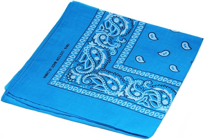 Soophen One Dozen Cowboy Bandanas 100% Cotton 22 x 22 inch