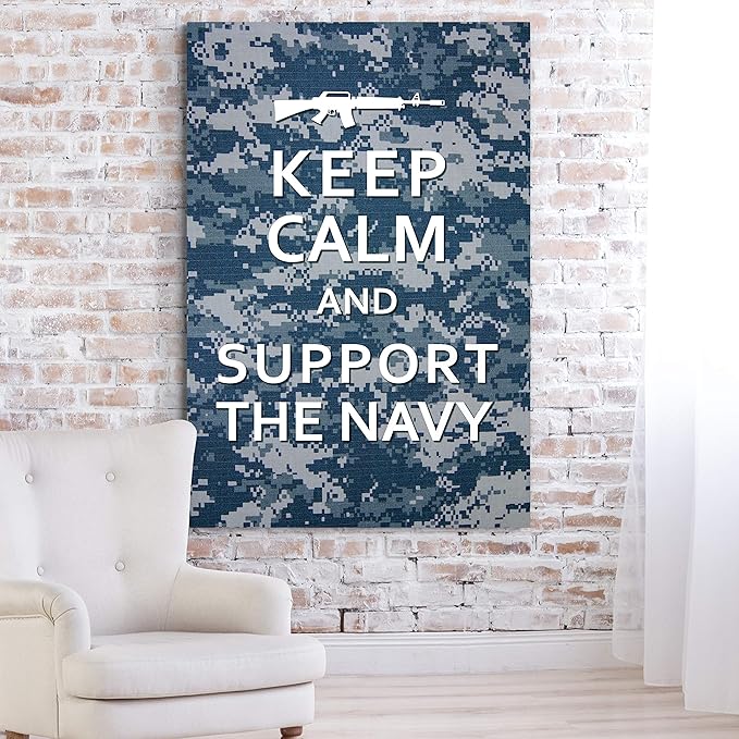 Renditions Gallery Nature Military Wall Art Home Paintings & Prints Artwork Calm Supportive Navy Glam Patriotic Motivational American Modern Decor for Bedroom Office Kitchen - 30"x40" LT25