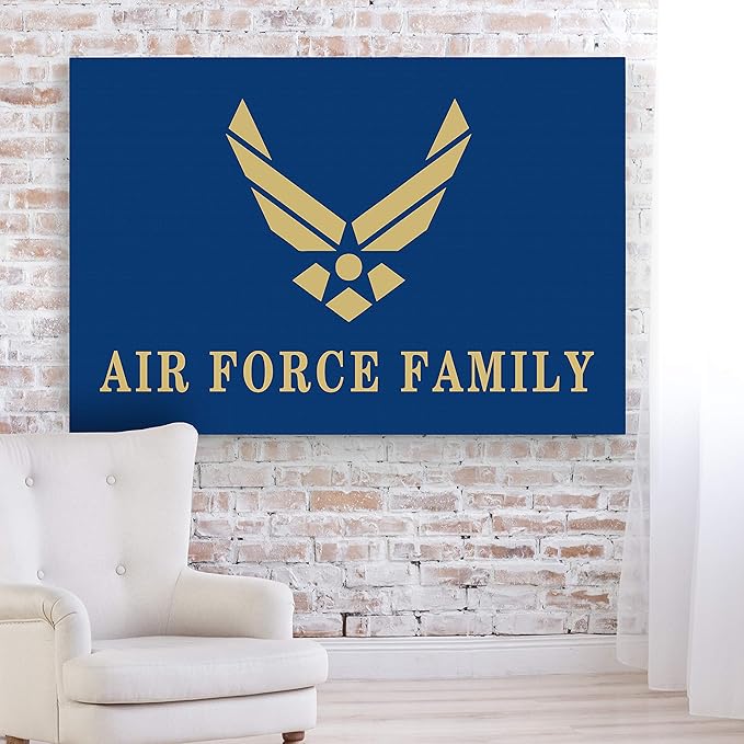 Renditions Gallery Nature Military Wall Art Home Paintings & Prints Golden Airforce Emblem Modern Patriotic American Nationalist Decorations for Bedroom Office Kitchen - 30"x40" LT25