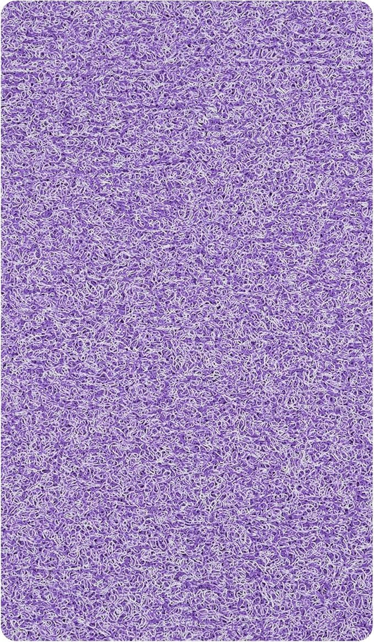ENKOSI Loofah Non-Slip Shower and Bath Mat - Soft Cushioned Comfort - No Suction Cups for Smooth or Textured Tubs - Fast Draining - Safety for Bathroom, Family, Kids, and Elderly (24x16 Purple)