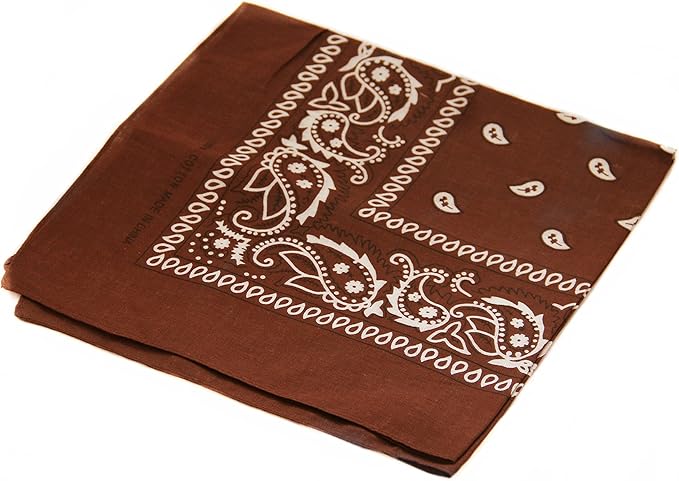 Soophen One Dozen Cowboy Bandanas 100% Cotton 22 x 22 inch