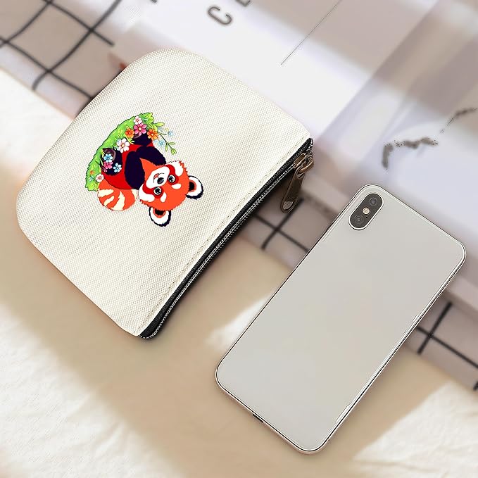 Red Panda Coin Purse Pouch Bag Holder for Teens Girls Women Kids, Red Panda Lovers Gifts Stuff Decor, Small Mini Purse Coin Card Key Headset Lipstick!