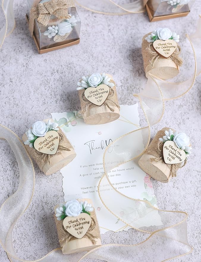 50 Piece Wooden Tealight Candle Holder Set, Wedding Party Favors for Guests, Thank You Favors, Guest Return Favors, Bridal Shower Favors for Guests, Baby Shower Favor for Guests.(Light brown 50 pcs)