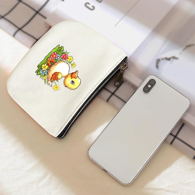 Duck Coin Purse Pouch Bag Holder for Teens Girls Women Kids, Duck Lovers Gifts Stuff Decor, Small Mini Purse Coin Card Key Headset Lipstick!