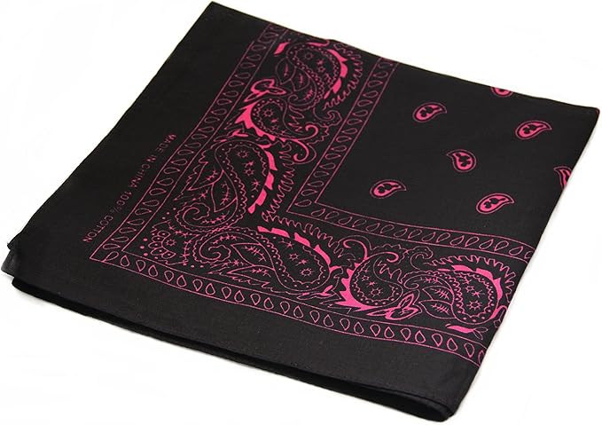 Soophen One Dozen Cowboy Bandanas 100% Cotton 22 x 22 inch