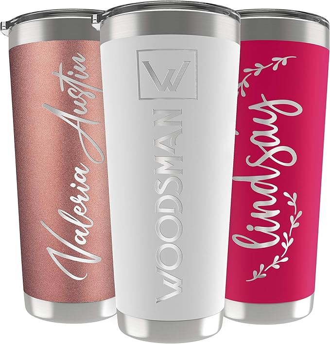 Personalized Gifts For Women - 30 Oz. Custom Tumblers w/Lid, White - Insulated Travel Coffee Mugs - Optional Straw Set, Stainless Steel Double Wall Coffee Tumbler, Personalized Cups
